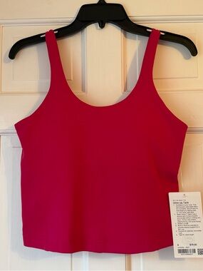 NWT Lululemon Hot Pink Glow Up Tank - Size 8